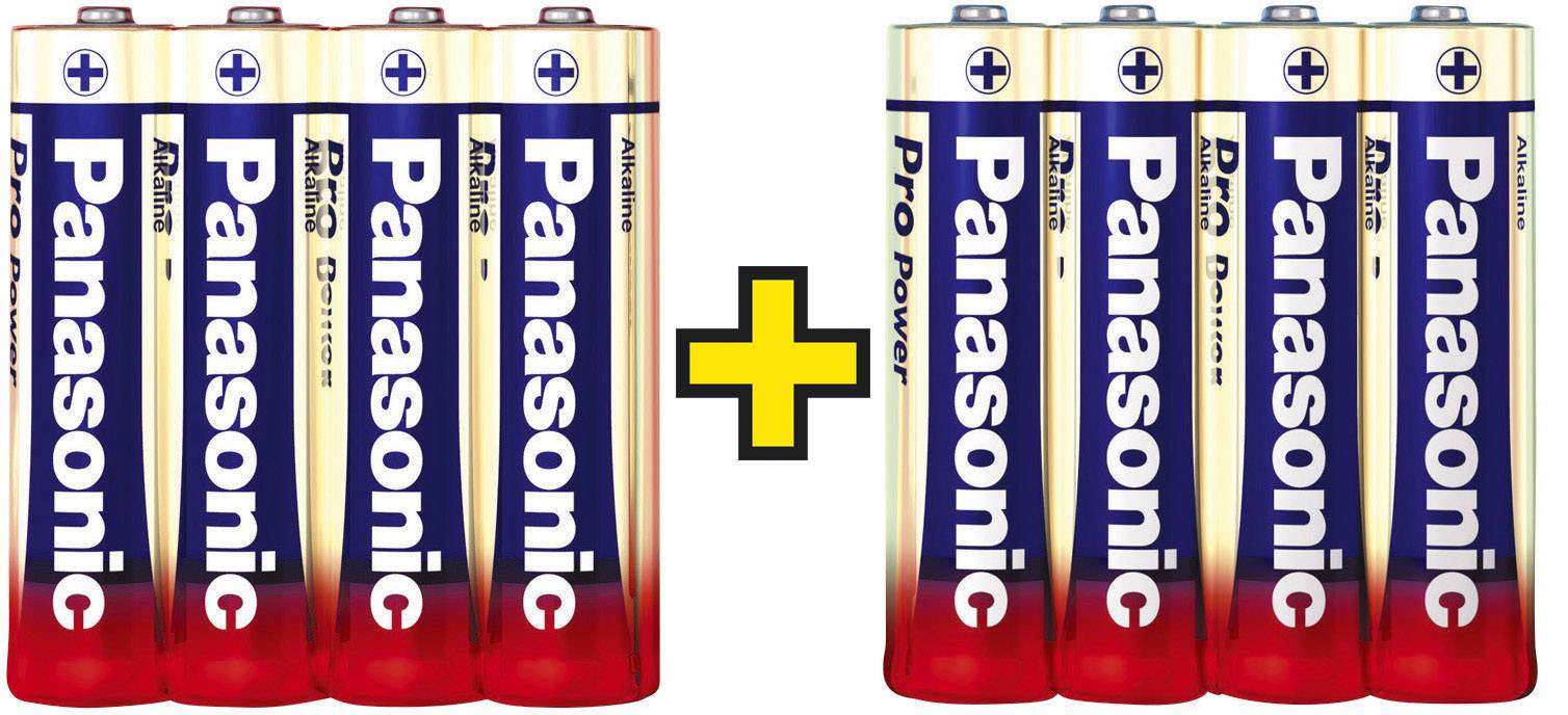 PANASONIC Mignon (AA)-Batterie Alkali-Mangan Panasonic Pro Power 4+4 gratis 1.5 V 8 St.