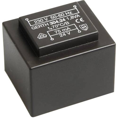 Thumbnail - Gerth PT301202 Printtransformator 1 x 230 V 2 x 6 V/AC 1.80 VA 150 mA