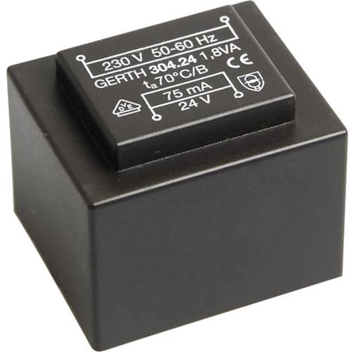 Thumbnail - Gerth PT301801 Printtransformator 1 x 230 V 1 x 18 V/AC 1.80 VA 100 mA