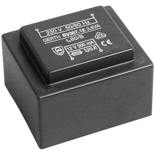 Thumbnail - Gerth PTG381502 Printtransformator 1 x 230 V 2 x 7.50 V/AC 3.60 VA 240 mA