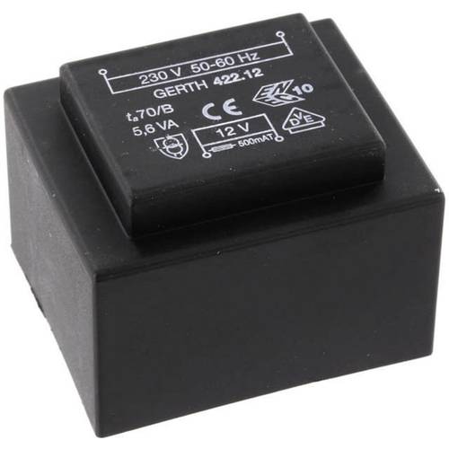 Thumbnail - Gerth PTB420901 Printtransformator 1 x 230 V 1 x 9 V/AC 5.60 VA 622 mA