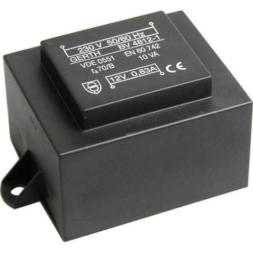 Thumbnail - Gerth PT481502F Printtransformator 1 x 230 V 2 x 7.50 V/AC 10 VA 666 mA