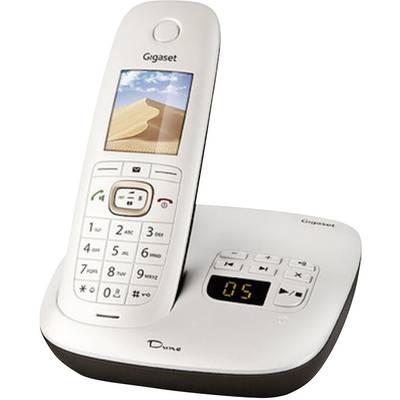 Gigaset CL540A DECT, GAP Schnurloses Telefon analog  Anrufbeantworter, Headsetanschluss Perlmutt-Weiß, Braun
