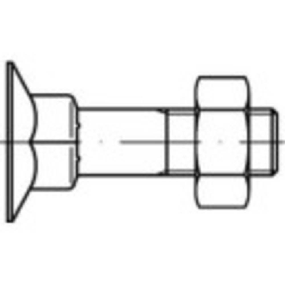 TOOLCRAFT Verzonken schroeven met vierkante hals M10 70 mm Buitenzeskant (inbus) DIN 605 Staal 100 s