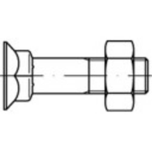 TOOLCRAFT 111796 Senkschrauben mit Vierkantansatz M12 60 mm Außensechskant DIN 608 Stahl 100 St.