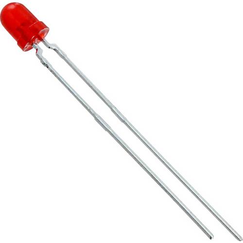 Vishay TLLR4401 LED bedrahtet Rot Rund 3.2 mm 2 mcd 50 ° 7 mA 1.9 V