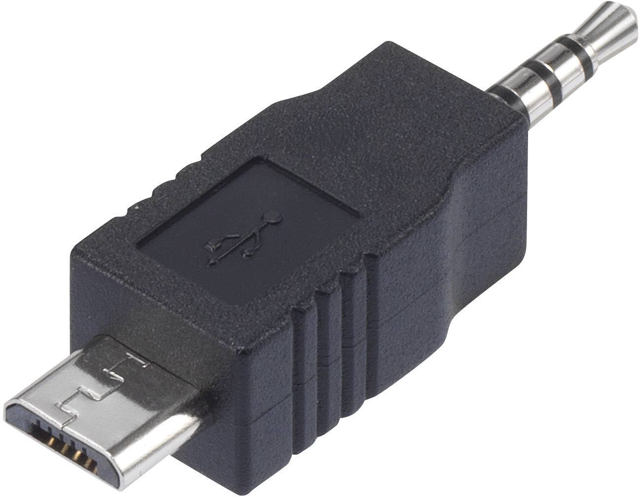 NONAME Strom Adapter [1x Klinkenstecker 2.5 mm - 1x USB 2.0 Stecker Micro-B] Schwarz