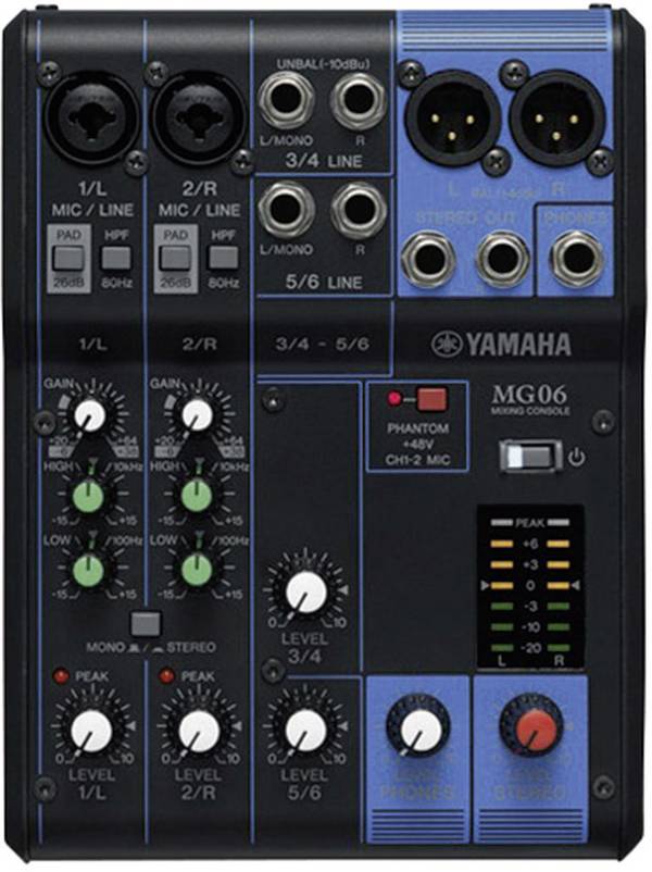 Yamaha MG06 YEM Konsolen-Mischpult Anzahl Kanäle:6