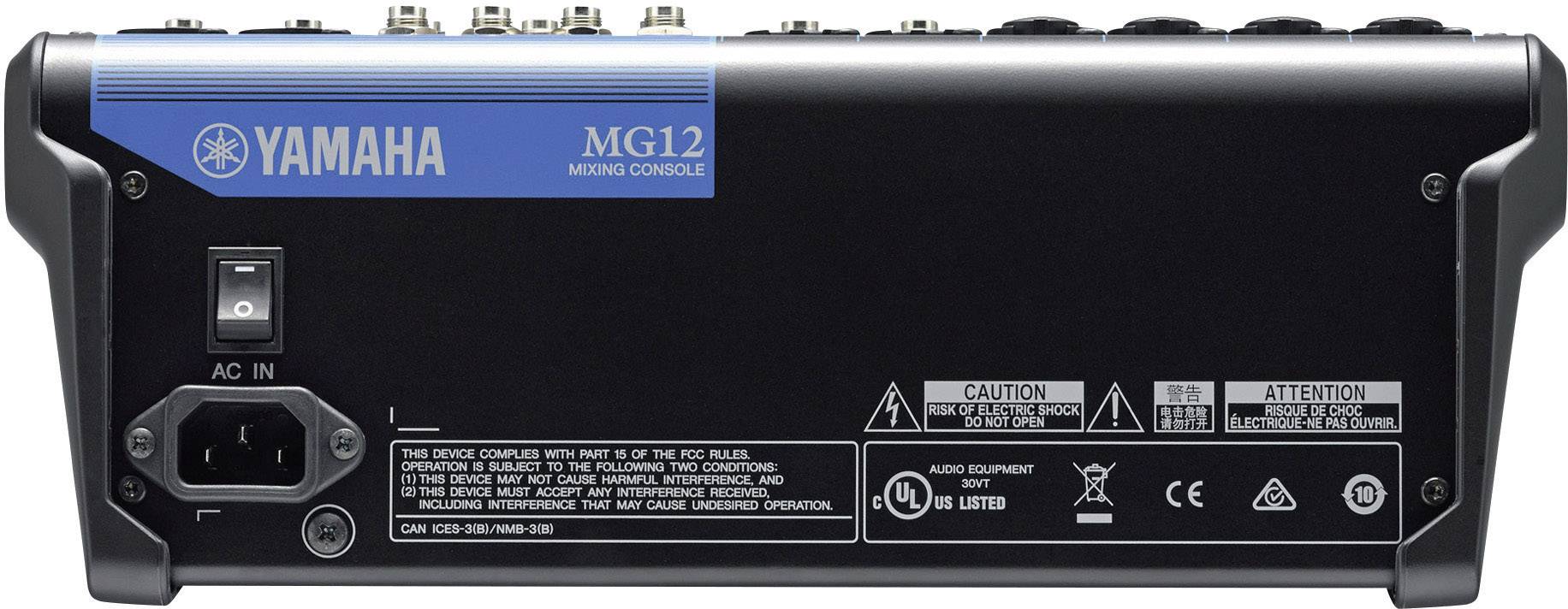 YAMAHA MG12 - 12-Kanal Mischpult Konsole (6 Mic-In | 12 Line-In | 2 Group Busse | 1 Stereo Bus | 2 AUX | Metallgehäuse)-3