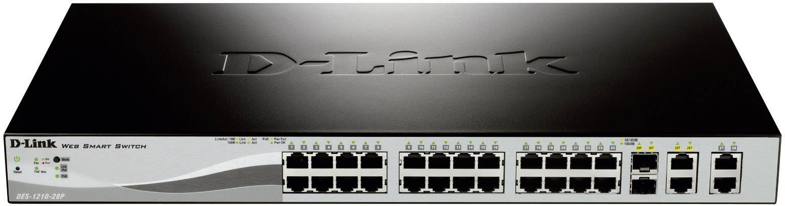 D-Link DES-1210-28P switch di rete Gestito L2 Supporto Power over Ethernet [PoE] (D-Link 24P Sm Sw + 2 Combo 1000BaseT/S