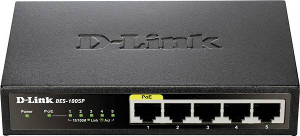 D-Link DES-1005P 5-port PoE Fast Ethernet Desktop Switch