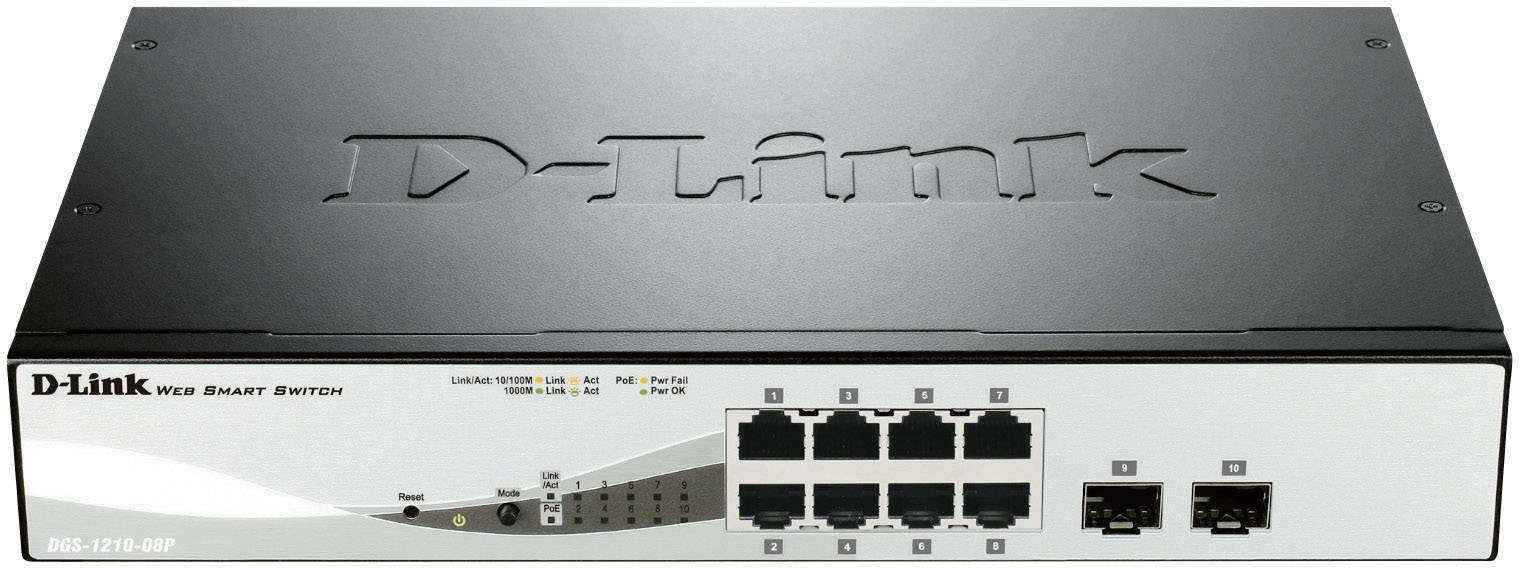 D-Link DGS-1210-08P DGS-1210-08P Netzwerk Switch 8 + 2 Port 1 GBit/s-0