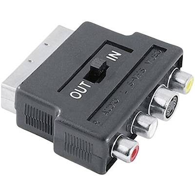 Hama SCART / Composite Cinch / S-Video AV Adapter [1x SCART-Stecker - 3x Cinch-Buchse, S-Video-Buchse]  Schwarz