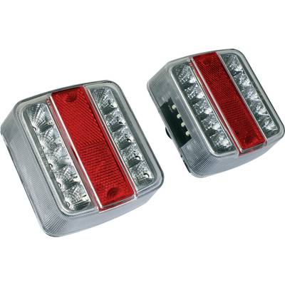LAS Anhänger-Rückleuchte  Blinker, Bremslicht, Rückleuchte, Kennzeichenleuchte links, rechts 12 V Rot, Silber 