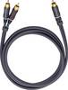Oehlbach 23703 Cinch Audio Y-Kabel [2x Cinch-Stecker - 1x Cinch-Stecker] 3.00 m Anthrazit vergoldete Steckkontakte
