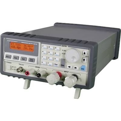 Elektronisches Lastgerät mit Digitalanzeige und Bedienfeld. Zeigt Messungen von Spannung 13,318V, Strom 30,081A und Leistung 399,5W.