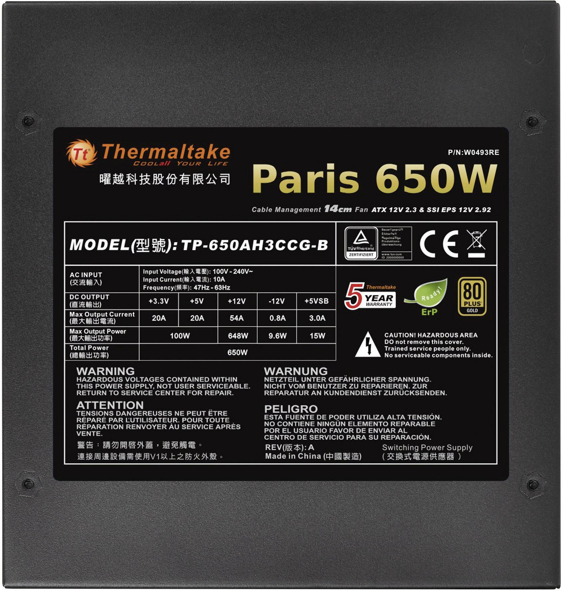 Thermaltake Paris PC Netzteil 650 W ATX 80PLUS® Gold-2