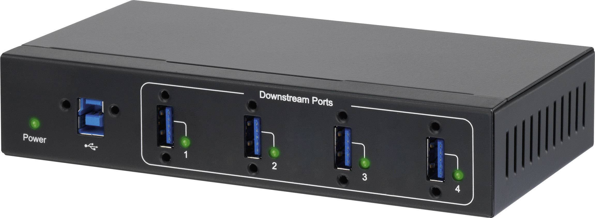 CONRAD 4 Port USB 3.0-Hub für industrielle Anwendungen, zur Wandmontage Renkforce Schwarz