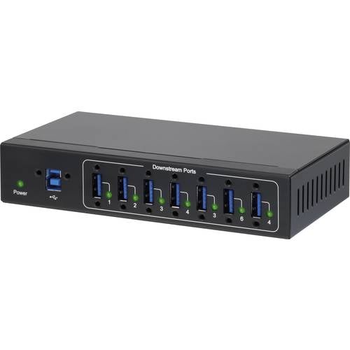 Renkforce 7 Port USB 3.2 Gen 1-Hub (USB 3.0) für industrielle Anwendungen, zur Wandmontage Schwarz