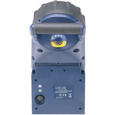 Ein blauer elektrischer Handhobel von oben, mit Drehknopf zur Tiefenverstellung und Stromanschluss. Geeignet für präzise Holzbearbeitung.