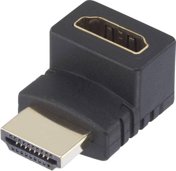 HDMI Adapter [1x HDMI-Stecker - 1x HDMI-Buchse] 270° nach oben gewinkelt vergoldete Steckkontakte SpeaKa Professional