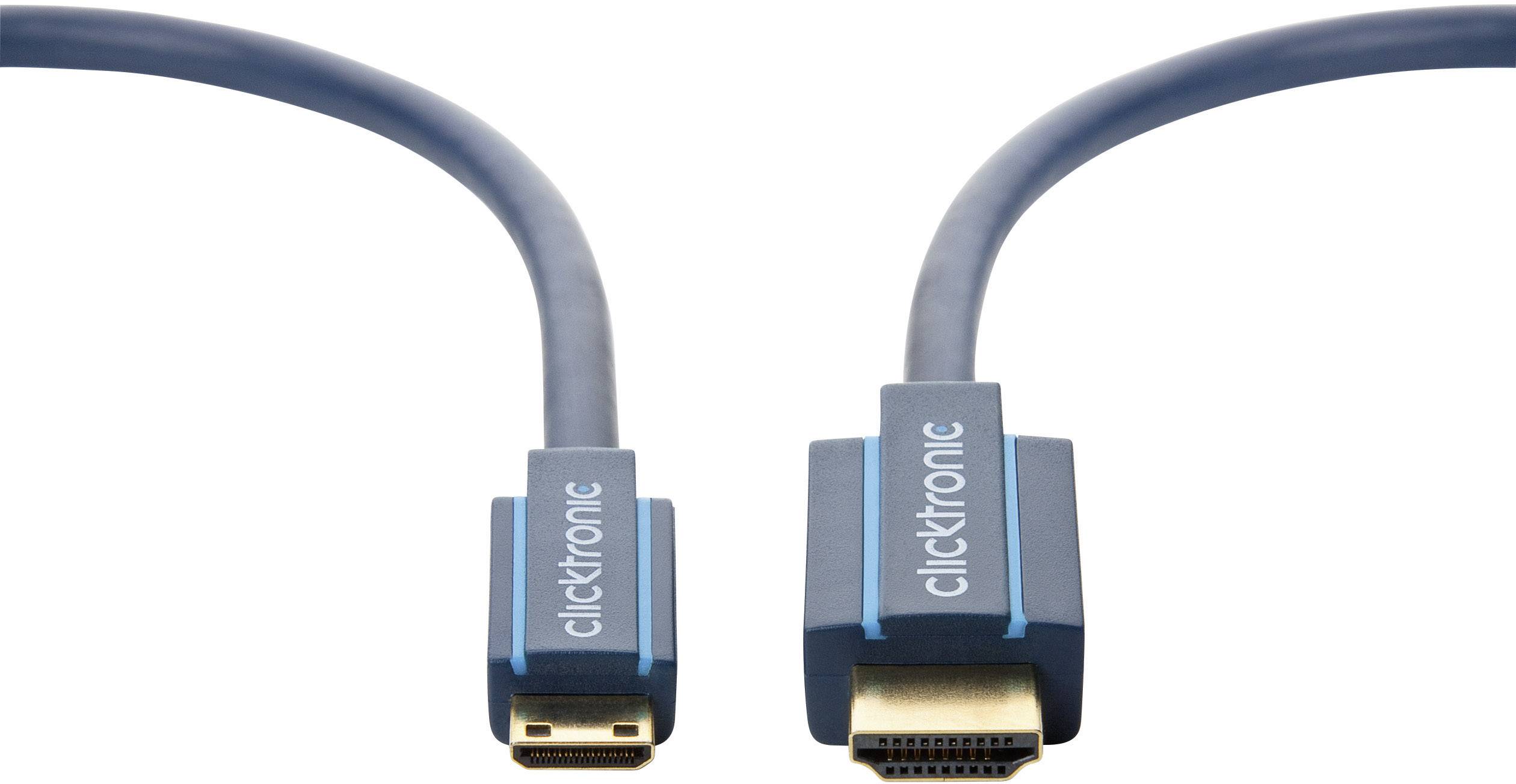 Clicktronic Mini-HDMI™ Adapterkabel mit Ethernet 2 m 4K/60Hz-1