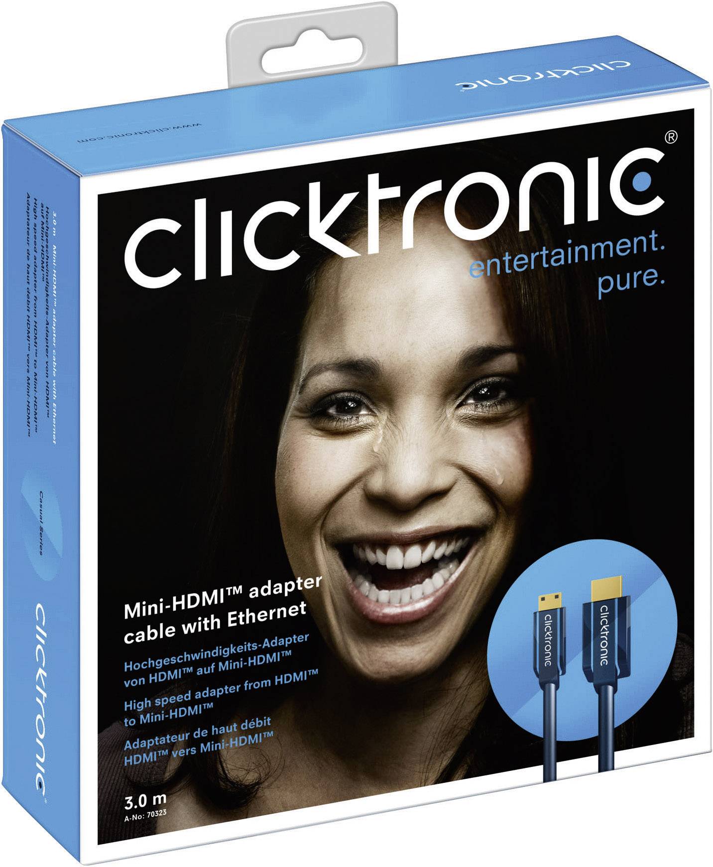 Clicktronic Mini-HDMI™ Adapterkabel mit Ethernet 2 m 4K/60Hz-2