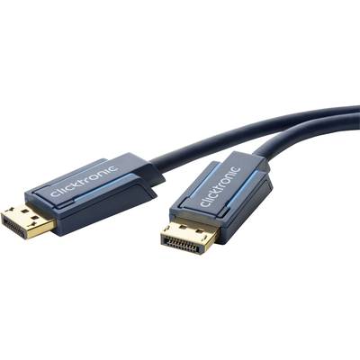 clicktronic DisplayPort Anschlusskabel  15.00 m Blau 70716 vergoldete Steckkontakte 