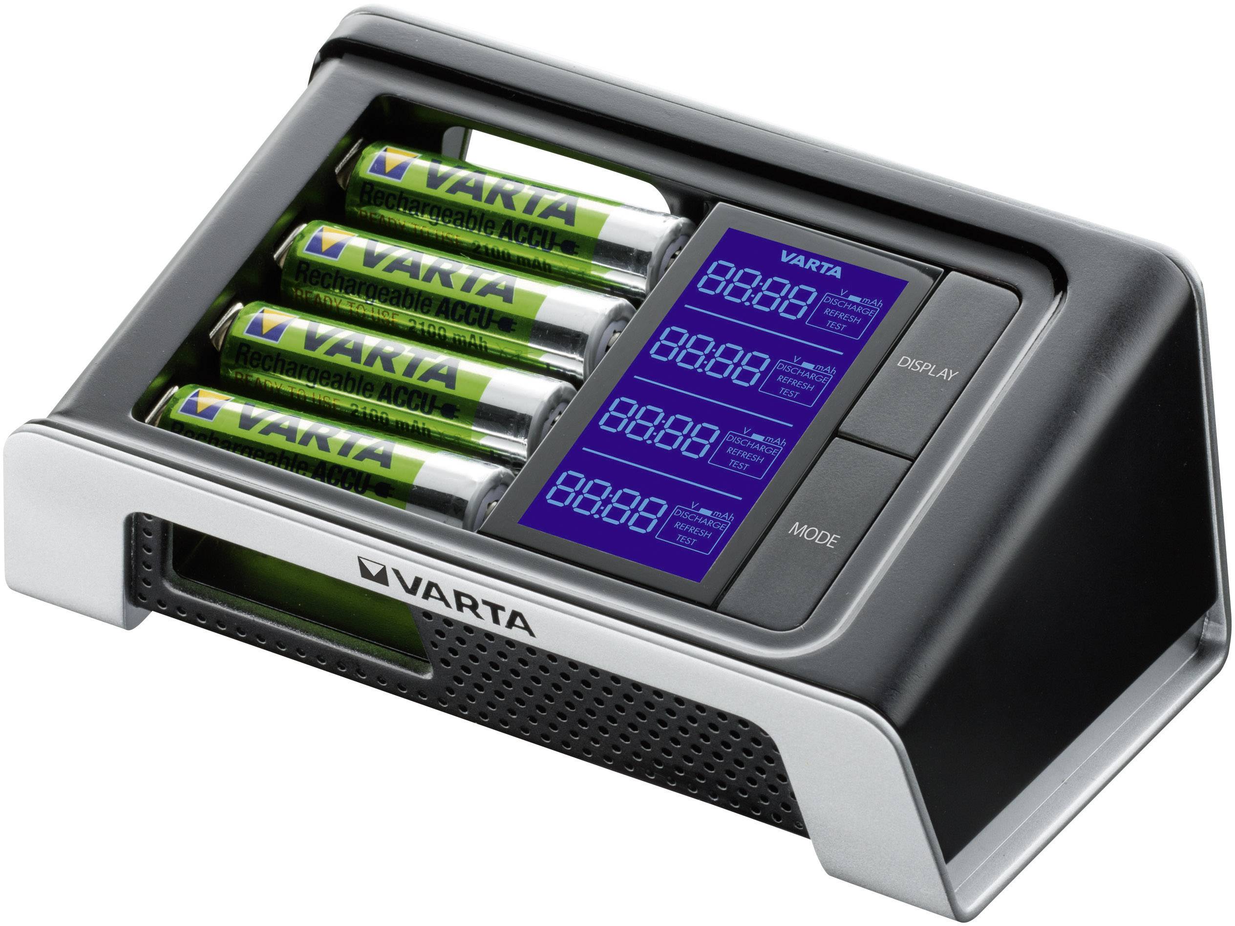 Varta LCD Ultra Fast Rundzellen Ladegerät inkl. Akkus NiMH Varta LCD Lader Rundzellen Ladegerät NiMH Micro (AAA