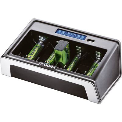 Varta LCD Universal Rundzellen-Ladegerät NiMH Micro (AAA), Mignon (AA), Baby (C), Mono (D), 9 V Block