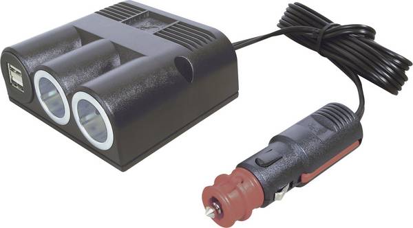 ProCar 67325501   Zigarettenanzünder-Verteiler  Anzahl Zigarettenkupplungen 2 x Schnittstellen: USB 2 x Belastbarkeit Strom max. 16 A