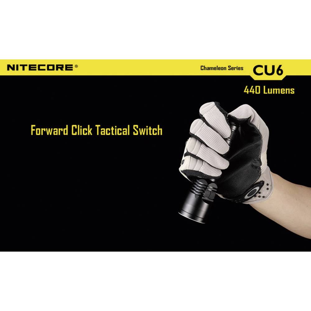 NiteCore CU6 Cameleon LED, UV-LED Zaklamp Werkt op batterijen 440 lm 138 g Zwart
