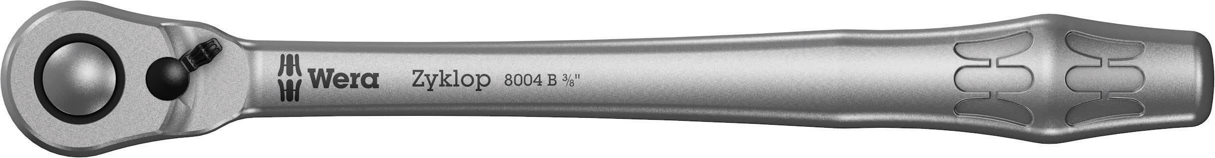 Ein metallischer Steckschlüssel-Griff mit der Aufschrift 'Wera Zyklop 8000 B 1/2'.
