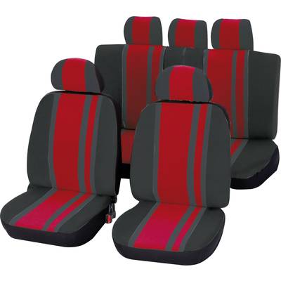Unitec 84958 Newline Sitzbezug 14teilig Polyester Rot, Schwarz Fahrersitz, Beifahrersitz, Rücksitz
