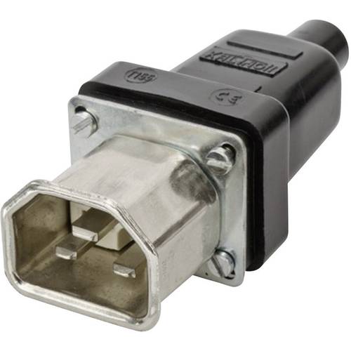 Kalthoff 444009 Warmgeräte-Steckverbinder 444 Stecker, gerade Gesamtpolzahl: 2 + PE 16 A Schwarz 1 St.