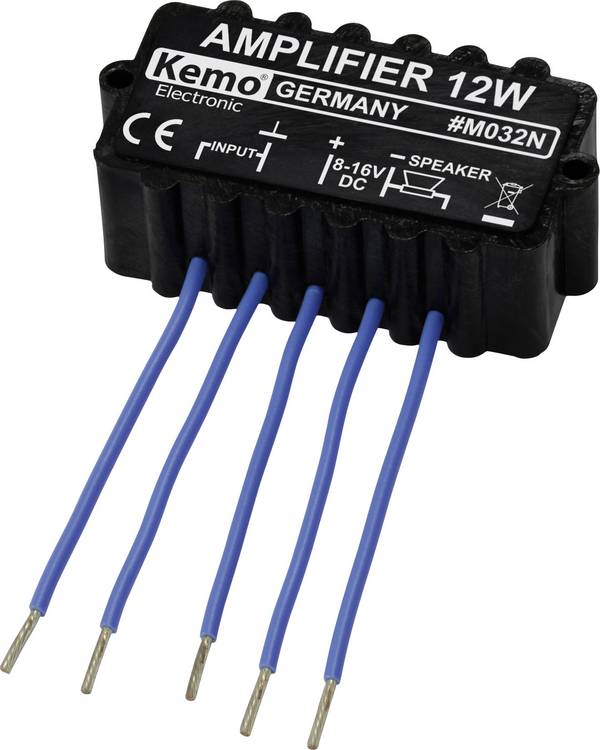 Kemo M032N Mono-Verstärker Baustein 6 V/DC, 9 V/DC, 12 V/DC, 16 V/DC 12 W 4 Ω