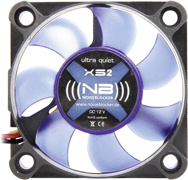 NoiseBlocker BlackSilent XS2 PC-Gehäuse-Lüfter Schwarz, Blau (translucent) (B x H x T) 50 x 50 x 10 mm