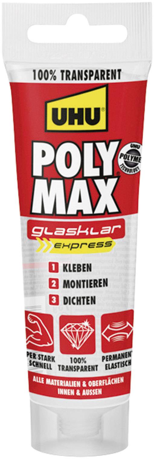 UHU POLY MAX EXPRESS TRANSPARENT Klebe- und Dichtmasse Herstellerfarbe Transparent 47890 75 g
