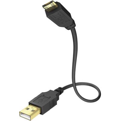 Inakustik USB-Kabel USB 2.0 USB-A Stecker, USB-Micro-B Stecker 1.00 m Schwarz vergoldete Steckkontakte 01070041