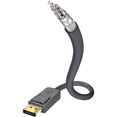 Inakustik DisplayPort Anschlusskabel DisplayPort Stecker, DisplayPort Stecker 3.00 m Grau 0062803 vergoldete Steckkontak