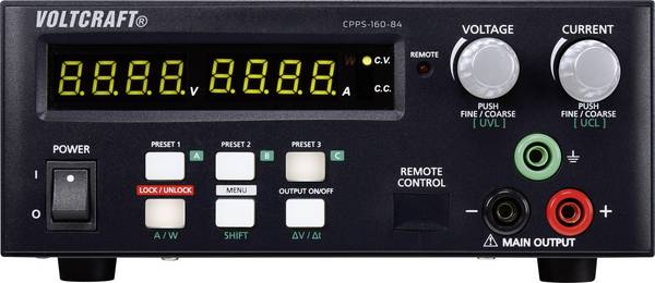 VOLTCRAFT CPPS-160-84 Labornetzgerät, einstellbar  0.02 - 84 V/DC 0.01 - 5 A 160 W USB fernsteuerbar, programmierbar, Auto-Range Anzahl Ausgänge 1 x