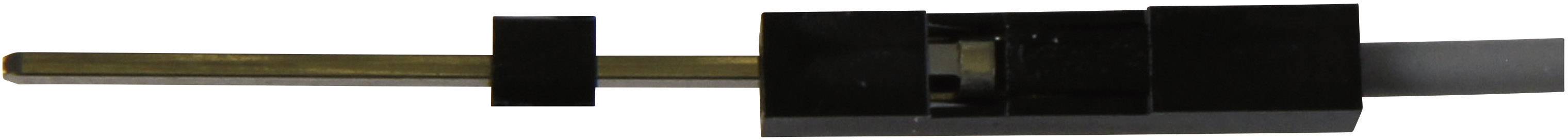 Ein schmaler metallener Stab mit einer schwarzen rechteckigen Abdeckung in der Mitte, teils von schwarzen Blöcken verdeckt.