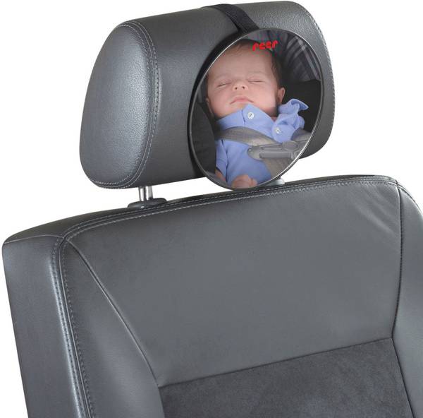reer 8601 – Baby Rücksitzspiegel SafetyView für mehr Sicherheit im Auto, bruchsicher, ideal