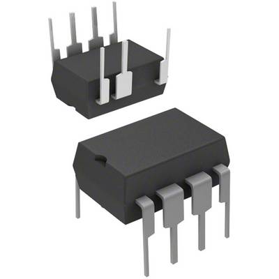 Zwei schwarze integrierte Schaltkreise mit metallischen Anschlüssen. Sie sind nebeneinander positioniert, in einem typischen DIL-Gehäuse.