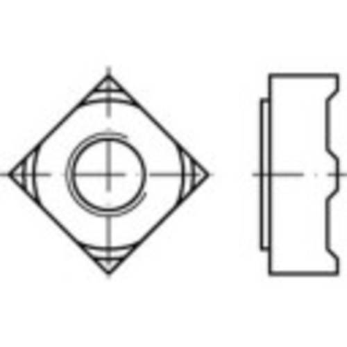 TOOLCRAFT 119088 Vierkantmuttern M10 DIN 928 Stahl 500 St.