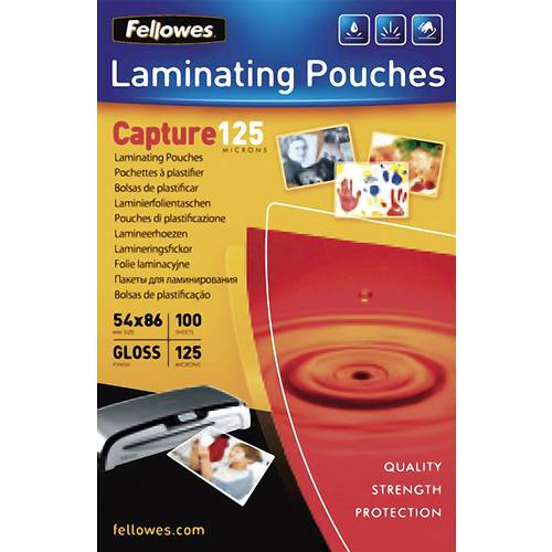 Fellowes Laminierfolie 86 x 54 mm, Kreditkarte 125 micron glänzend 100 St.
