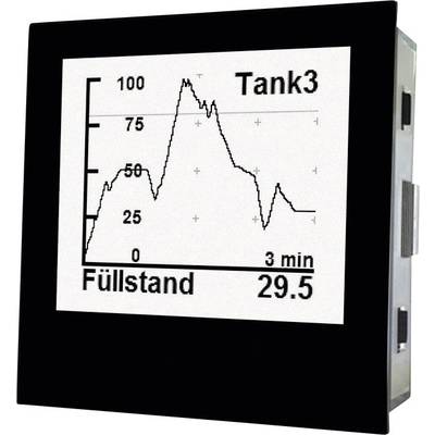 Diagramm zeigt Füllstand in einem Tank über 3 Minuten. Y-Achse: Füllstand (0-100), X-Achse: Zeit, Tank3 erreicht Spitze bei etwa 80.