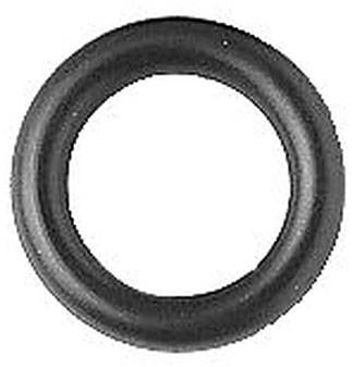 Ein schwarzer, kreisförmiger Gummidichtring vor weißem Hintergrund.