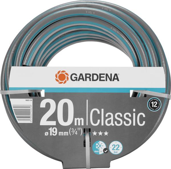 GARDENA 18022-20 Gartenschlauch Schlauch-Innen-Ø=19 mm 20 m 3/4 Zoll 1 St. Grau, Blau