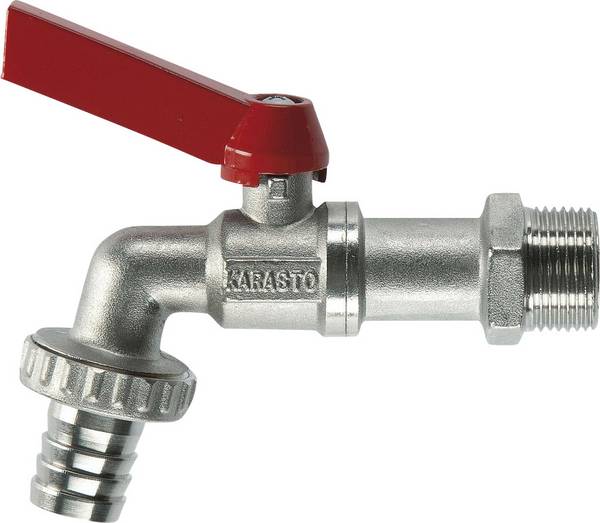 GARDENA 07333-20 Kugel-Auslaufhahn 1" Schlauch-Anschluss 19 mm (3/4") Ø Silber, Rot
